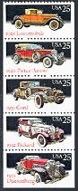 Classic Cars Booklet Pane of 5 Stamps United States, 1988